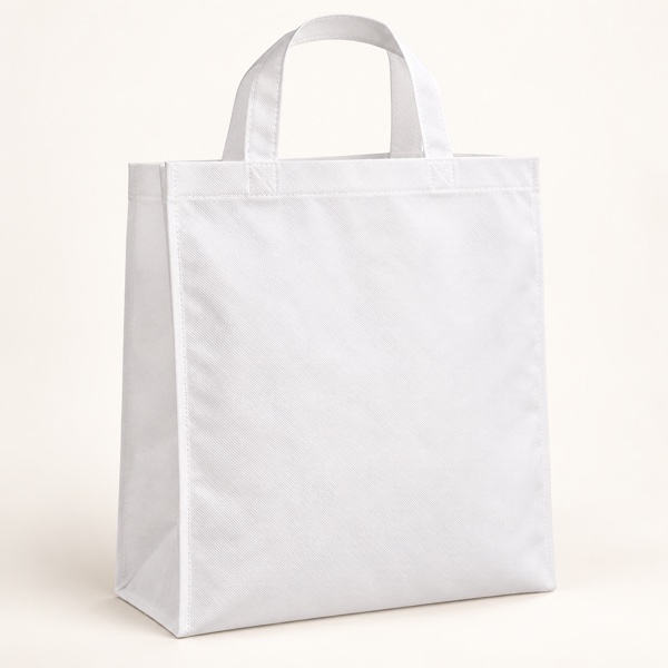 Sac non tissé Blanc à anse et soufflet – 50×40+10