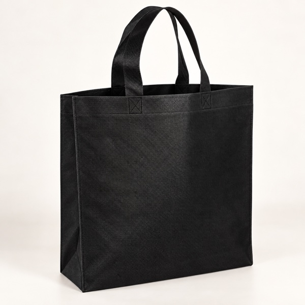 Sac non tissé Noir à anse et soufflet – 50×40+10