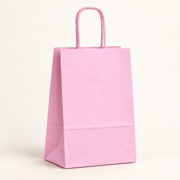 Sac Papier Lilas Premium à Poignées Torsadées – 13x8x21