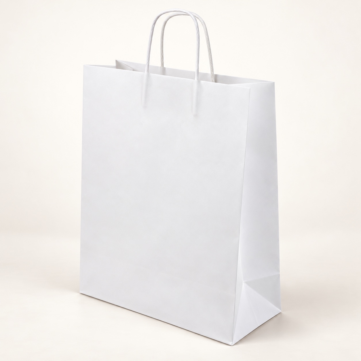 Sac Papier Blanc Premium à Poignées Torsadées – 26x12x33 — photo 1 sur 1