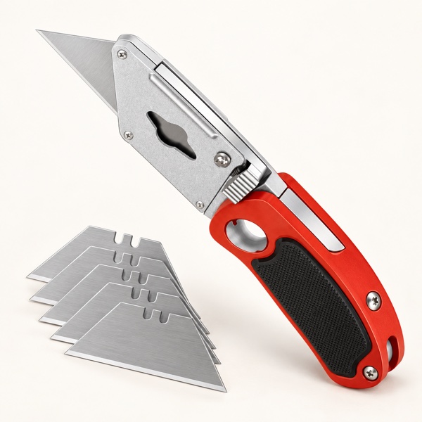 Cutter de sécurité pliant + 5 lames offertes