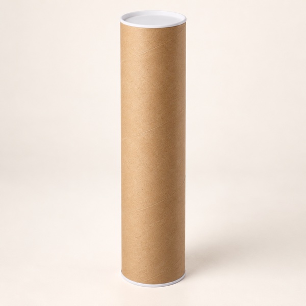 Tube en carton Ø 76mm – 37cm – Couvercles Blancs